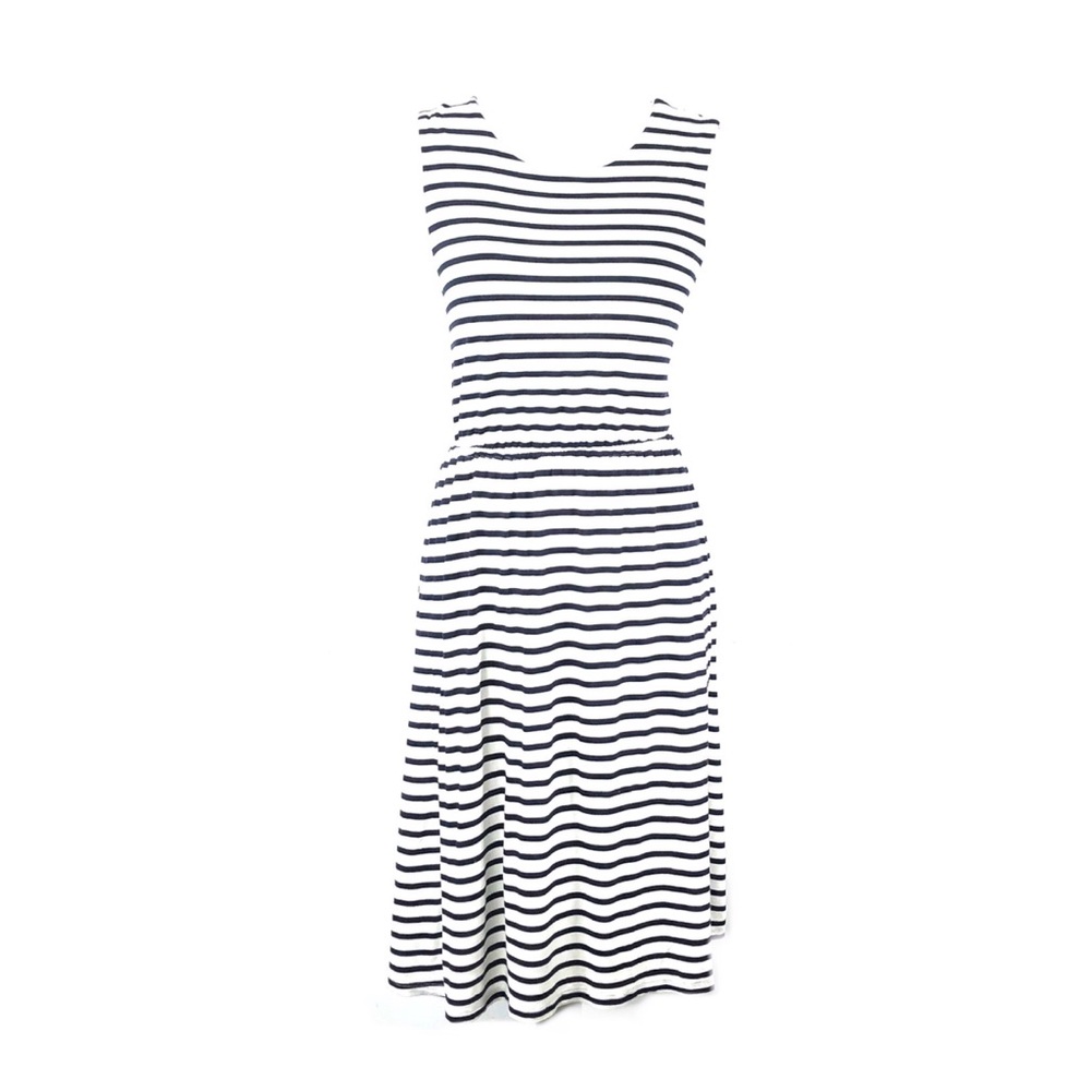 Ann Taylor Loft dress striped cross back open back